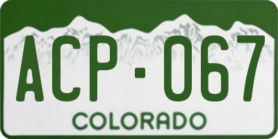 CO license plate ACP067