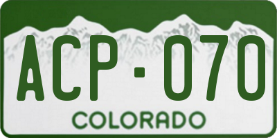 CO license plate ACP070