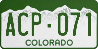 CO license plate ACP071