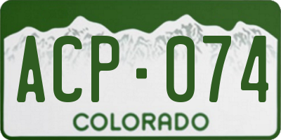 CO license plate ACP074