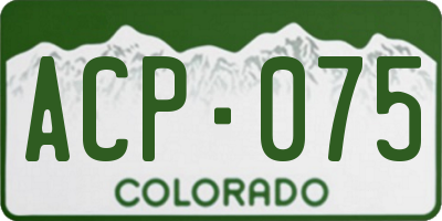 CO license plate ACP075