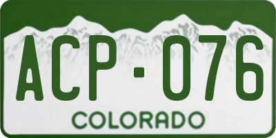 CO license plate ACP076