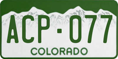 CO license plate ACP077