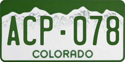CO license plate ACP078