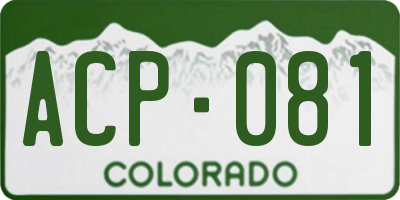 CO license plate ACP081