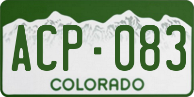 CO license plate ACP083