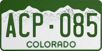 CO license plate ACP085