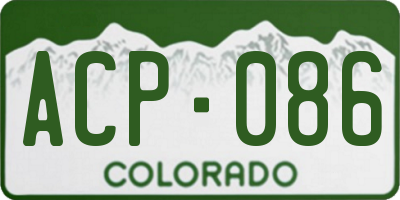 CO license plate ACP086