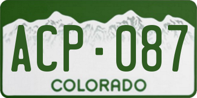 CO license plate ACP087