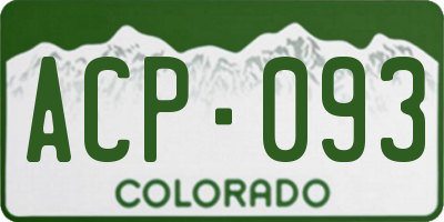 CO license plate ACP093