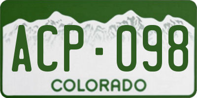 CO license plate ACP098