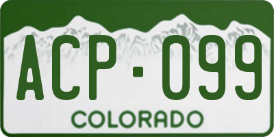 CO license plate ACP099