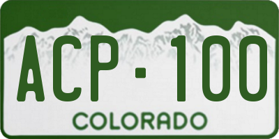 CO license plate ACP100