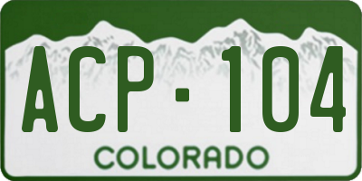 CO license plate ACP104