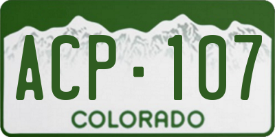 CO license plate ACP107
