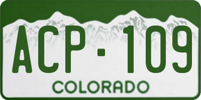 CO license plate ACP109