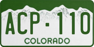 CO license plate ACP110