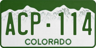 CO license plate ACP114