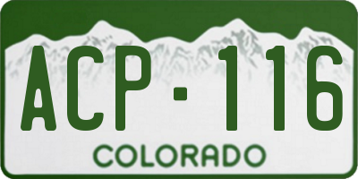 CO license plate ACP116