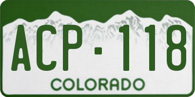 CO license plate ACP118