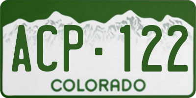 CO license plate ACP122