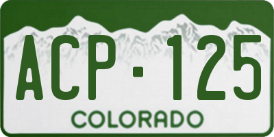 CO license plate ACP125