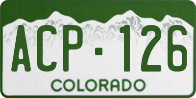 CO license plate ACP126