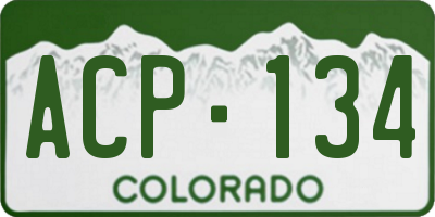 CO license plate ACP134