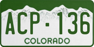 CO license plate ACP136