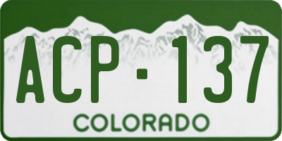 CO license plate ACP137