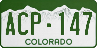 CO license plate ACP147