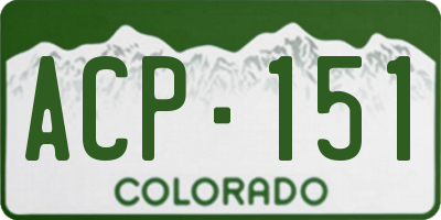 CO license plate ACP151