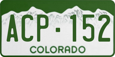 CO license plate ACP152
