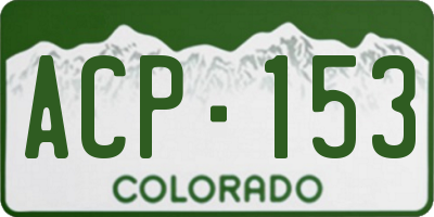 CO license plate ACP153