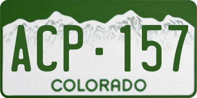 CO license plate ACP157