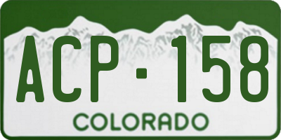 CO license plate ACP158