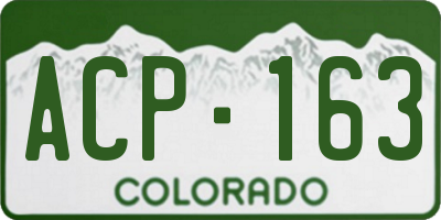 CO license plate ACP163