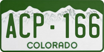 CO license plate ACP166