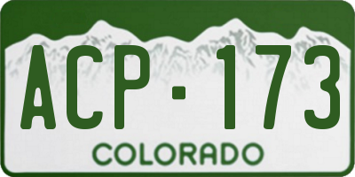 CO license plate ACP173