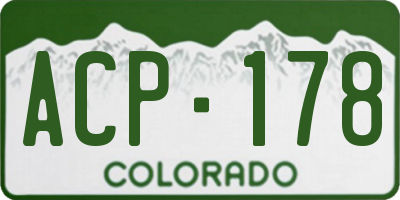 CO license plate ACP178