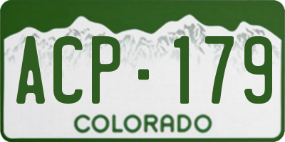 CO license plate ACP179