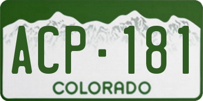 CO license plate ACP181