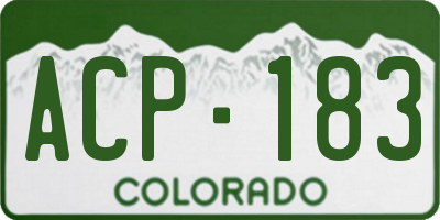 CO license plate ACP183