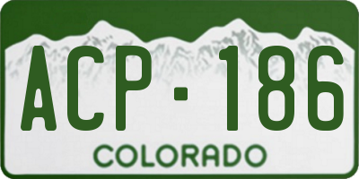 CO license plate ACP186