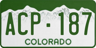 CO license plate ACP187