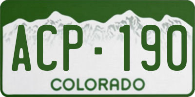 CO license plate ACP190