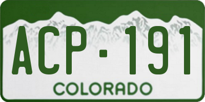 CO license plate ACP191