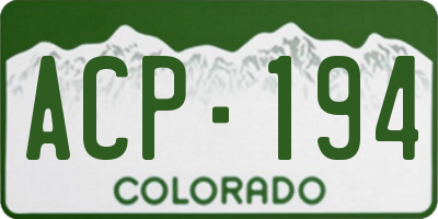 CO license plate ACP194