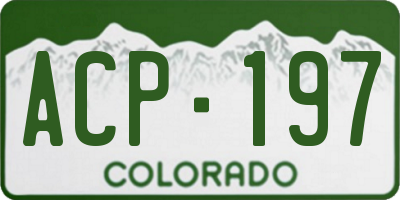 CO license plate ACP197