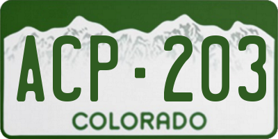 CO license plate ACP203